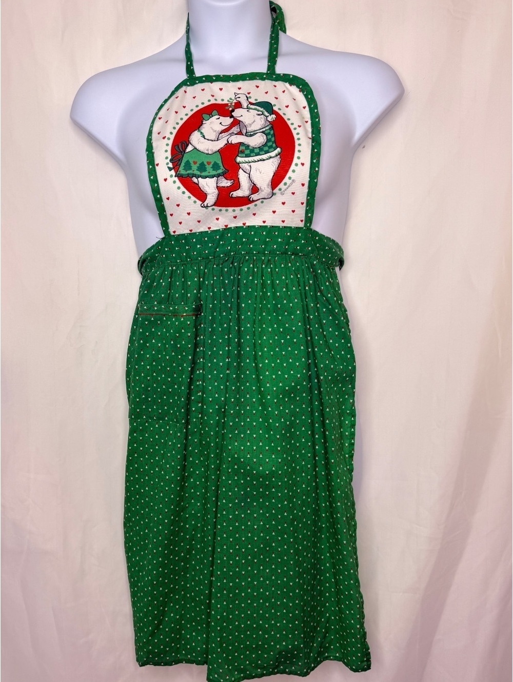 Vintage 1987 Country Classics Christmas Polar Bear Apron